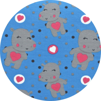 Jersey Fabric - Hippo blue