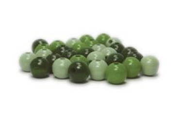 mix of wooden beads - 12 mm - tones of green